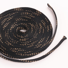 10m 10mm cabo proteção sleeving preto + ouro trançado apertado pet expansível luva fio glândula 2024 - compre barato
