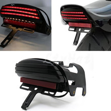 New Motorcycle Smoke Tri-Bar LED Fender Turn Signal Tail Light License Plate Bracket For Harley Softail FXST 2024 - buy cheap