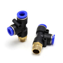 PD" Pneumatic Fittings 4mm to 12mm Hose Tube 1/4" 1/8" 3/8" 1/2"BSP Male Thread T Shape Tee Air Connector Pipe Coupler 2024 - buy cheap