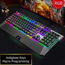 RK956/RGB/luz mixta retroiluminada USB ergonómico juegos por cable de teclado de escritorio portátil teclado con luces Macro de programación 2024 - compra barato