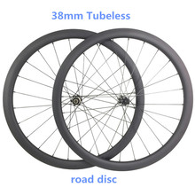 700c freio a disco de bicicleta rodas 38x25 milímetros clincher Tubeless 1470g roda de disco bicicleta 100x12 142x12 milímetros rodas de bicicleta de estrada rodado de carbono 2024 - compre barato