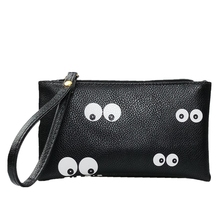 2018 New Fashion Black Wristlet Hand Bag Girls Pu Leather Small Long Coin Purse  Handbags Designer Wallet for Women and Men 2024 - buy cheap