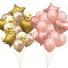 Globos metálicos de helio con forma de corazón/Estrella para niños, decoraciones para fiestas de cumpleaños y bodas, 14 unids/lote, 12/18 pulgadas 2024 - compra barato