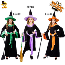 Disfraces de bruja para niños, Disfraces de Halloween para niñas, vestidos de bruja para fiesta de juegos de rol, trajes para niños 2024 - compra barato