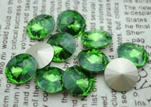 Free Shipping! 100pcs/Lot, 8mm~20mm Peridot Color Chinese Top Quality Crystal Rivoli Glass Point Back Fancy  Fancy Stone. 2024 - buy cheap