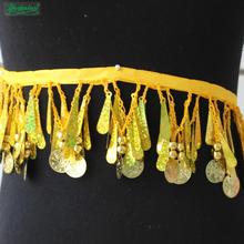 YACKALASI-flecos dorados, borlas, encaje de lentejuelas lazo trenzado, adornos de ganchillo brillantes, flor 3D, Banda Dorada, costura, 7cm 2024 - compra barato