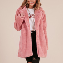 2018 women clothing long sleeve solid faux fur jacket Female casual fashion slim Imitation fur coat thick warm winter jacket 2024 - buy cheap