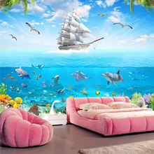 Decorative wallpaper Ultra clear seabed world stereo 3D sofa living room TV background wall 2024 - buy cheap
