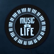 Music Is Life Piano Keys Round LED Neon Sign Piano Keyboard LED Lighting Decor Music Studio Open Sign With Colorful Changes 2024 - buy cheap