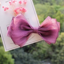 Wholesale Boutique 20pcs Fashion Cute Gauze Bow Hair Clips Solid Color Bowknot Hairpins Princess Headwear Hair Accessories 2024 - buy cheap