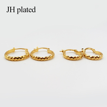 JHplated 2019 fashion 24K smalll Gold Color Earrings for Women/Girls Jewelry Ethiopian Africa,Arabia,Middle East Best Gifts 2024 - buy cheap