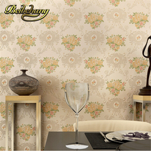 beibehang papel de parede3d Non-woven wall paper simple warm flower garden bedroom living room  backdrop wallpaper adesivo 2024 - buy cheap