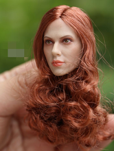 Cabeça de cabelo personalizada de 1/6 escala preta widow, figura da soltinha scarscanner vermelho 2024 - compre barato