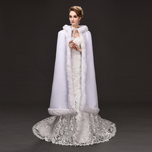 2018 New  Hooded  Capes  Bridal Shawl  Faux Fur Cloaks Women Winter Wedding Coat Accessories EE7702 2024 - buy cheap