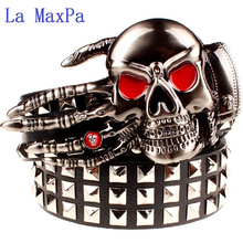 Fashion men's rivet belt Punk rock belt skull head ghost claw heavy metal wide belts hip hop big rivet belt women Gift 2024 - buy cheap