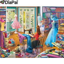 DIAPAI-pintura de diamante 5D DIY "Beauty shop", bordado de diamantes de imitación cuadrados o redondos, estilo punto de cruz 3D, decoración, 100%, A22926 2024 - compra barato