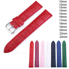 Genuine Leather Crocodile Veins Strap 10 12mm 13 14mm 15 16mm 17mm 18mm 19 20mm 22mm 24mm Watch Band Watch Belts Wristwatch Band 2024 - buy cheap