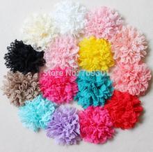 3.75" lace flowers fabric flower for girls headband hair accessory 100PCS 13 colors for selection 2024 - buy cheap