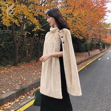 Imports From Denmark Mink Fur Cape Real Fur Coats Shawl With Fur Collar Genuine Mink Fur Poncho Warm Winter Fashion 2024 - buy cheap