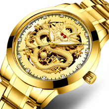 Gold Dragon Watch Men Stainless Steel Waterproof Luxury Diamond Wristwatch Hollow Dial Self Winding Automatic Mechanical Watches 2024 - buy cheap