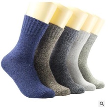 10 PCS = 5 pares de meias dos homens high-end da marca de lã de inverno meias grossas quentes 2024 - compre barato