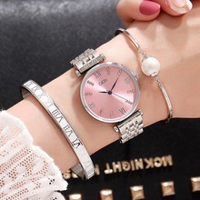 GEDI Fashion Rose Gold Silver Women Watches Top Luxury Brand Ladies Quartz Watch 3 Pieces Girl's Watch Relogio Feminino Hodinky 2024 - buy cheap