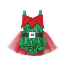 Citgeett NEWEST Christmas Bodysuit Newborn Baby Girl Lace Jumpsuit Strap Tutu Clothes Cute Green Clothing 2024 - buy cheap