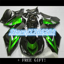 Moldagem por injeção venda quente carenagens para kawasaki ninja verde preto zx14 2006-2011 kit carenagem zx14r 06-11 acessórios da motocicleta 2024 - compre barato