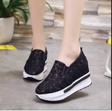 2018 New Fashion Women Casual Floral Print Leather Platform Evelator Shoes Women Swing Wedges Shoes Zapatillas Deportivas Mujer 2024 - buy cheap