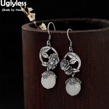 Uglyless-pendientes de plata de primera ley con forma de flor para mujer, aretes pequeños, plata esterlina 925, Estilo Vintage tailandés, hecho a mano 2024 - compra barato