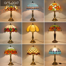 Artpad Mediterranean Style Mosaic Table Lamp Mosaic Stained Glass Shade E27 LED Retro Bedroom Bedside Light Turkish Lamps 2024 - buy cheap