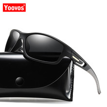 Мужские зеркальные солнцезащитные очки Yoovos, черные поляризационные солнцезащитные очки для вождения, TR90, брендовые дизайнерские очки, UV400, 2021 2024 - купить недорого