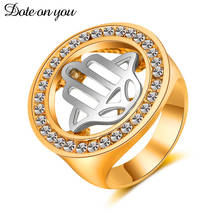 Мусульманское кольцо исламское Фатима кольцо с изображением ладони Ретро Мода Золотое кольцо с кристаллом для женщин и мужчин свадебные помолвки Ювелирные изделия Подарки 2024 - купить недорого