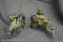 Antiques Art Collection Old Chinese 18C BRONZE carving  Statue/ Sculpture----cowherd boys, a pair,  best adornment,free shipping 2024 - buy cheap