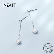 INZATT Elegant 100% 925 Sterling silver Dandelion Flower Drop Earrings 2018 Fine Jewelry For Women Engagement Party Accessories 2024 - buy cheap