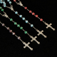 8 мм очаровательное пластиковое ожерелье в центре Розария с рисунком из проволоки католические розари крест Христос ожерелье. 48 шт. 2024 - купить недорого