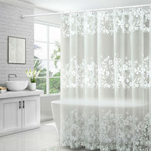 UFRIDAY Waterproof Shower Curtains Transparent Floral Shower Curtain PEVA Plastic Bathroom Curtain White Flower Bath Curtain 2024 - buy cheap