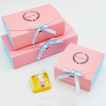 Caja de regalo de boda con cinta, paquete de Papel Kraft para comida, Dulces, galletas, regalo de fiesta, 10 Uds. 2024 - compra barato