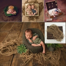 NEW Newborn Jute Backdrop Blanket Baby Photography Prop Chunky Burlap Layer Net Baby Care Gift 2024 - buy cheap