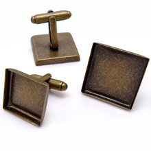 10pcs 16-18-20-25mm Antique Bronze French Cufflink/Cuff link Jewelry Bezel Setting Tray for Cameo Cabochons 2024 - buy cheap