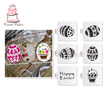 New Arrival Easter Stencil for Cookies and Cupcake Decoration Fondant Cake Stencil Plastic Template Decorating Tools Bakeware 2024 - buy cheap