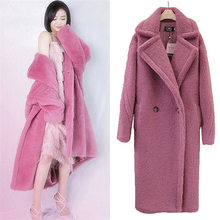 2020 new Fashion Faux Fur Long Coat Women Lamb Fur Coats Autumn Winter Women's Clothing Warm Parkas Outerwear N844 2024 - buy cheap