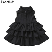 Seartist Girls Dress Birthday Party Princess Long-sleeved Black  Dress Baby Girl Clothes Baptism Dress Kids Dresses for Girls25 2024 - buy cheap