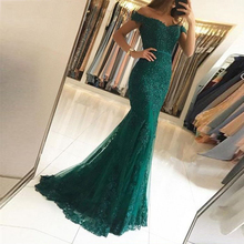 Vestido longo Dark green evening Dresses tulle off the shoulder prom dress 2019 new year Formal party dress Vestido De Noiva 2024 - buy cheap