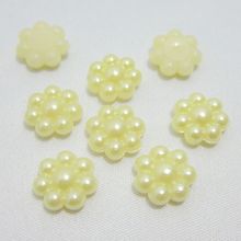 100 unids/lote de cuentas de flor de plástico amarillo para álbum de recortes/artesanía Cuentas planas DIY B043 2024 - compra barato