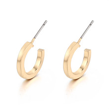 1 Pair Exquisite Cute Endless Angular Circle Mini Hoop Earring Gold Metal Color Charm Simple Earring For Women Jewelry E128-3 2024 - buy cheap
