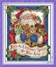 Happy Christmas Cartoon Counted Cross-Stitching 11CT Printed 14CT Handmade Set Cross-stitch Kits Embroidery Needlework Decor 2024 - buy cheap