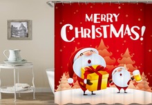OLOEY Рождество печать занавески для душа Водонепроницаемый полиэстер ткань Рождественская Шторка для ванной украшение для дома по индивидуальному заказу 2024 - купить недорого