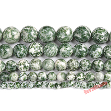 Fctory Price Natural Stone Green Spot Round Beads 16" Strand 4 6 8 10 12MM Pick Size For Jewelry Making diy 2024 - buy cheap