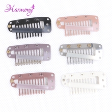100pcs/bag 3.8cm 10 Teeth Stainless Steel Snap Comb Wig Clip Comb for Machine Weaving Extensions Hair Extensions Accessories 2024 - buy cheap